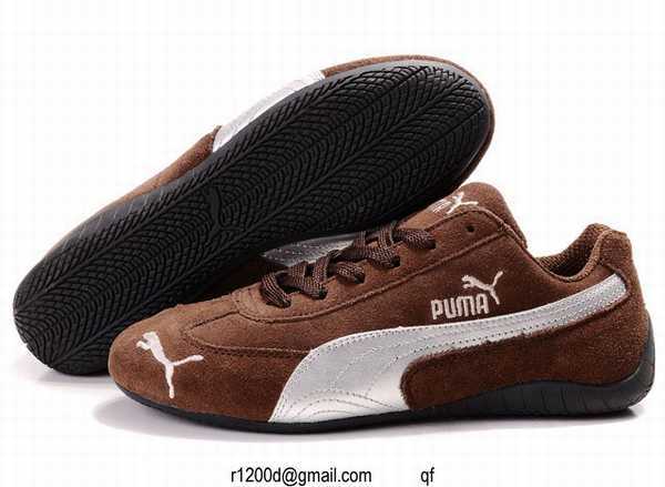 puma speed cat cuir marron