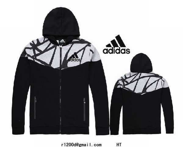 pull adidas bleu blanc gris
